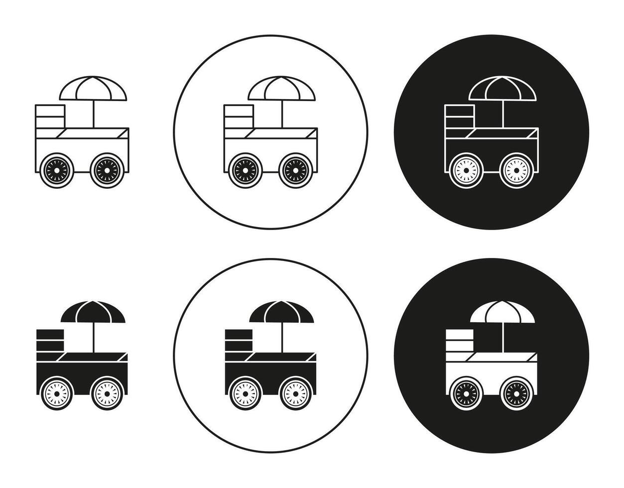 Food cart icon mark set symbol for web application vector