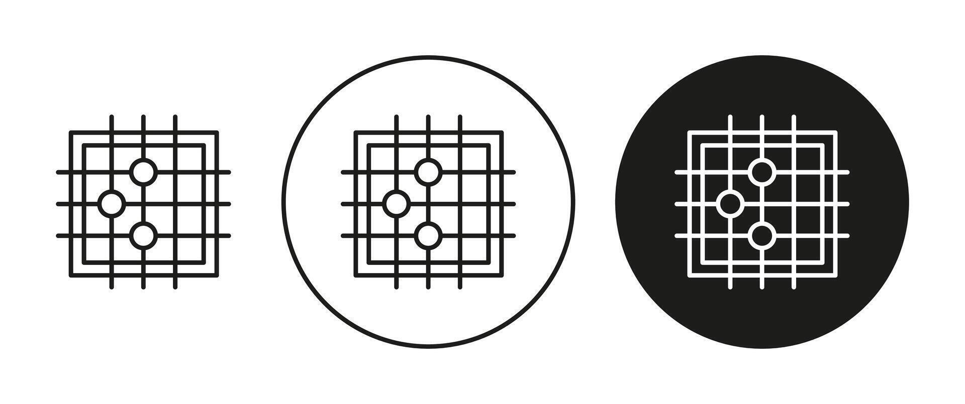 Go game linear art icon set. Go game mark for web vector
