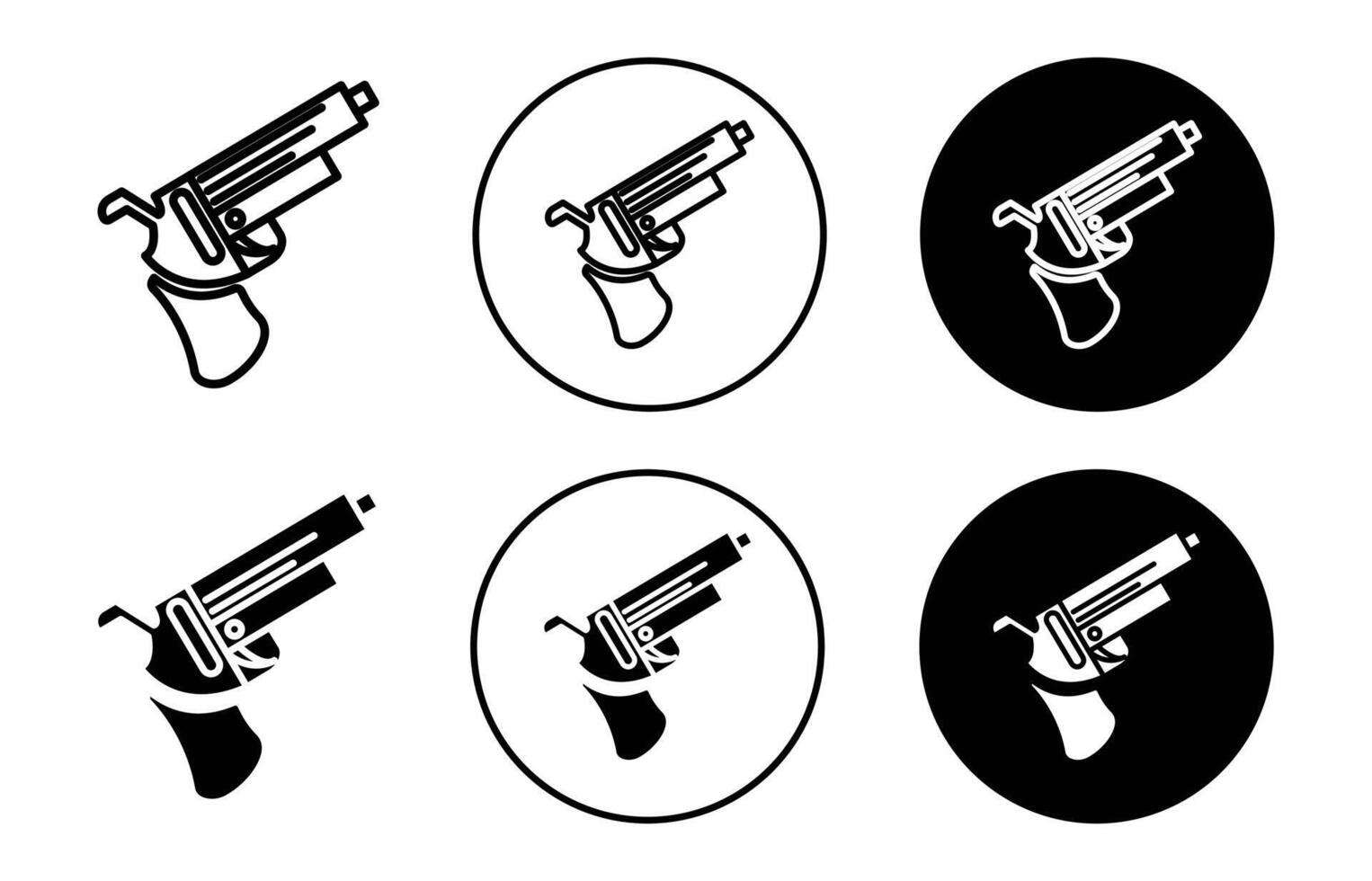 gun icon set vector