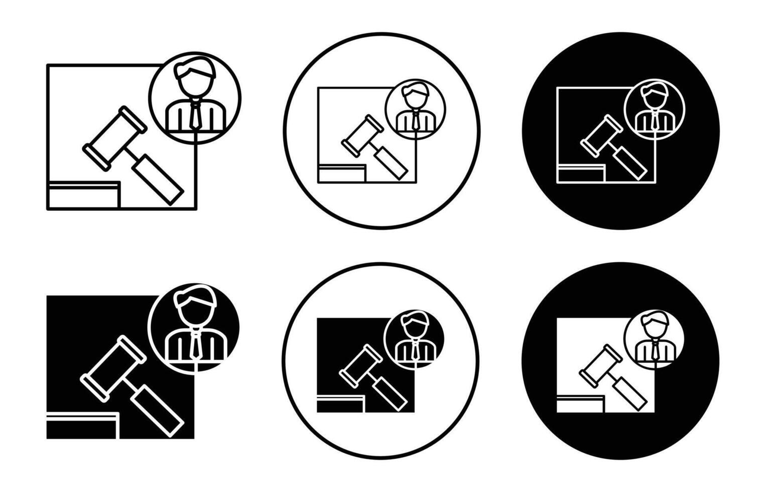 employment law icon sign set in outline style graphics design vector