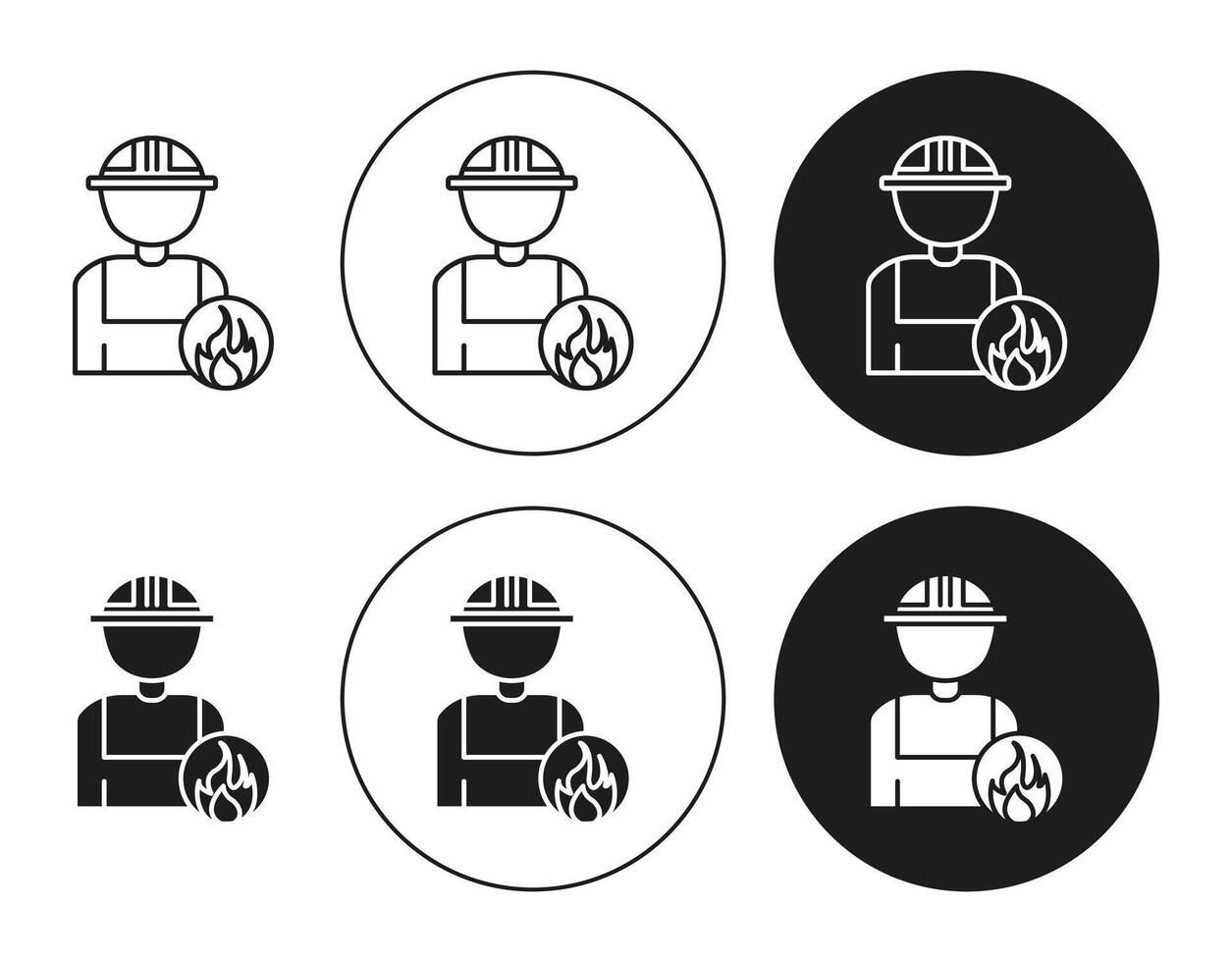 Firefighter icon mark set symbol for web application vector