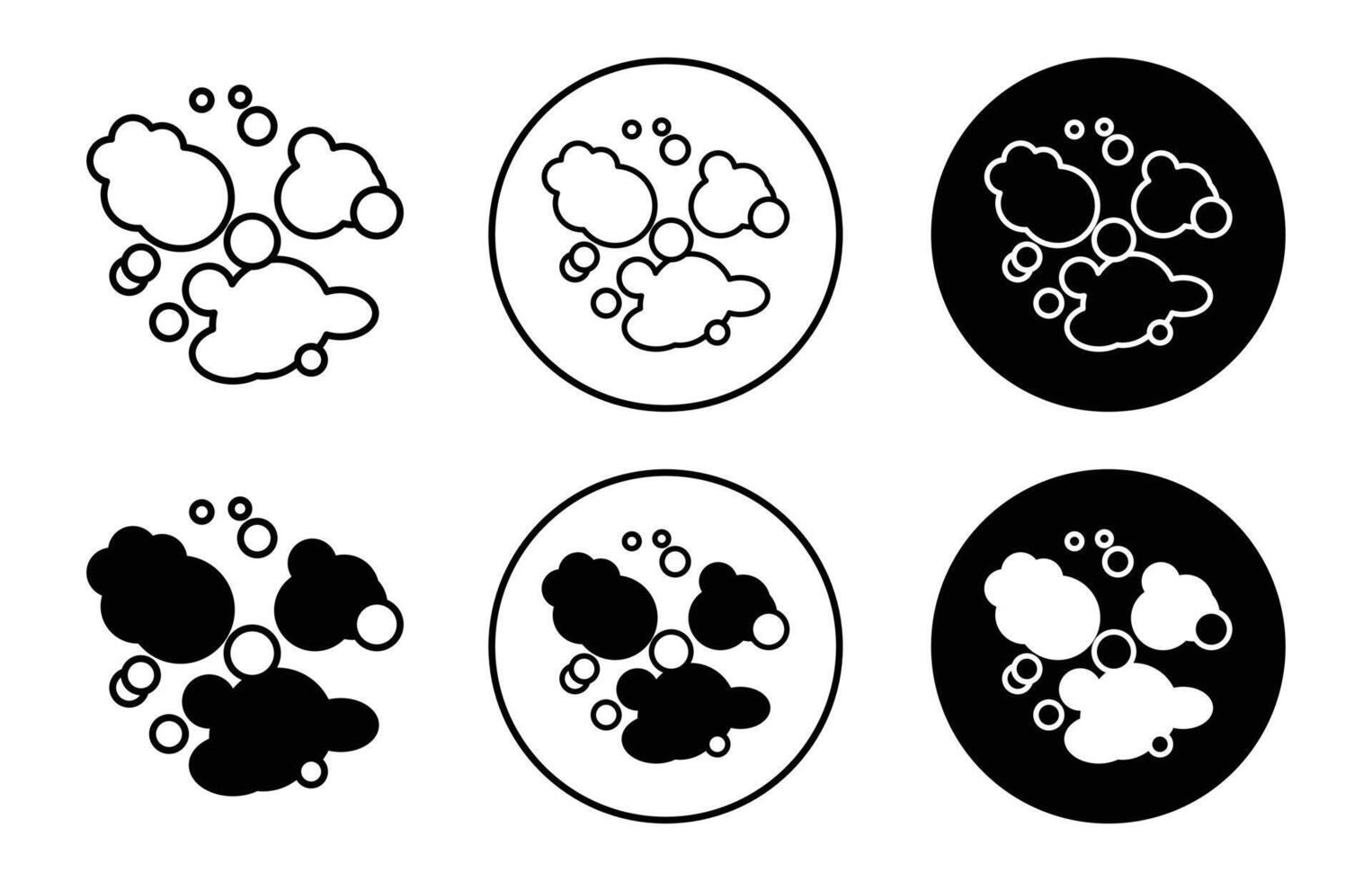 foam symbol icon sign collection in white and black vector