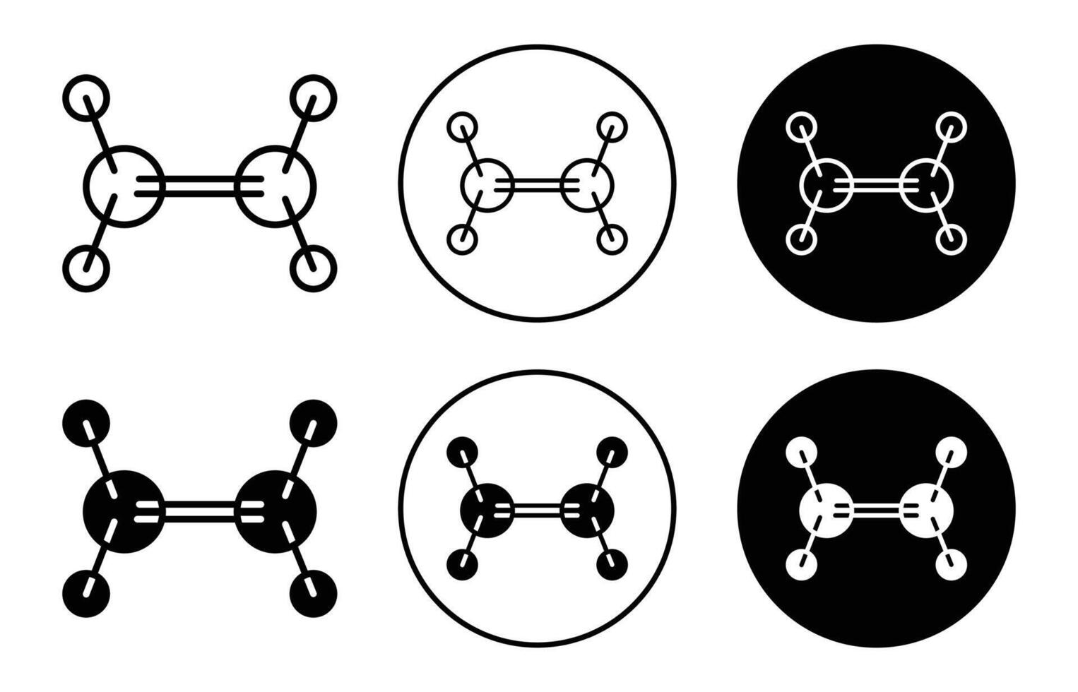ETHYLENE MOLECULE ICON vector