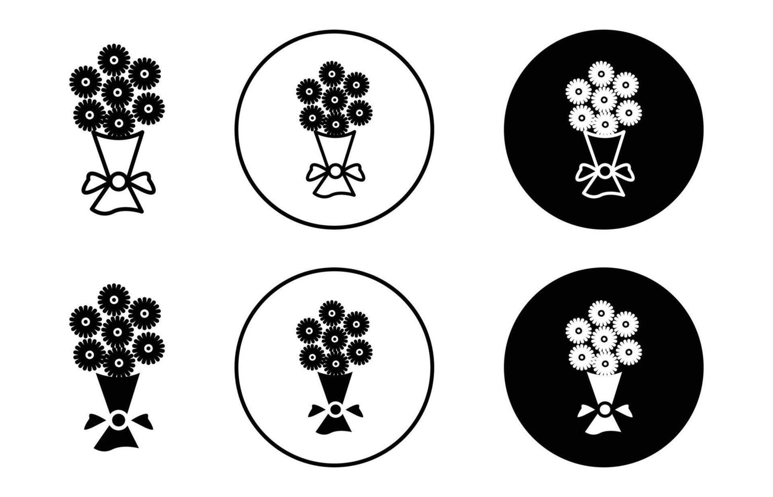 flower bouquet wrapping flat line icon set. flower bouquet wrapping Thin line illustration vector