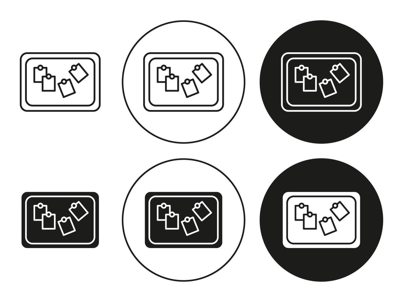Notice board with notes linear art icon set. Notice board with notes mark for web vector