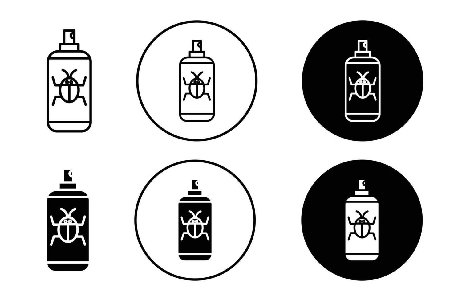 insecticide simple icon collection set on white background color vector