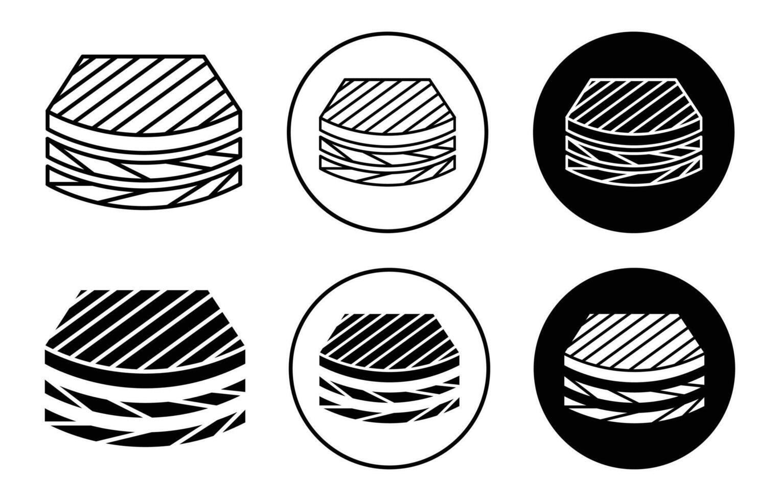 layer of fabric simple icon collection set on white background color vector