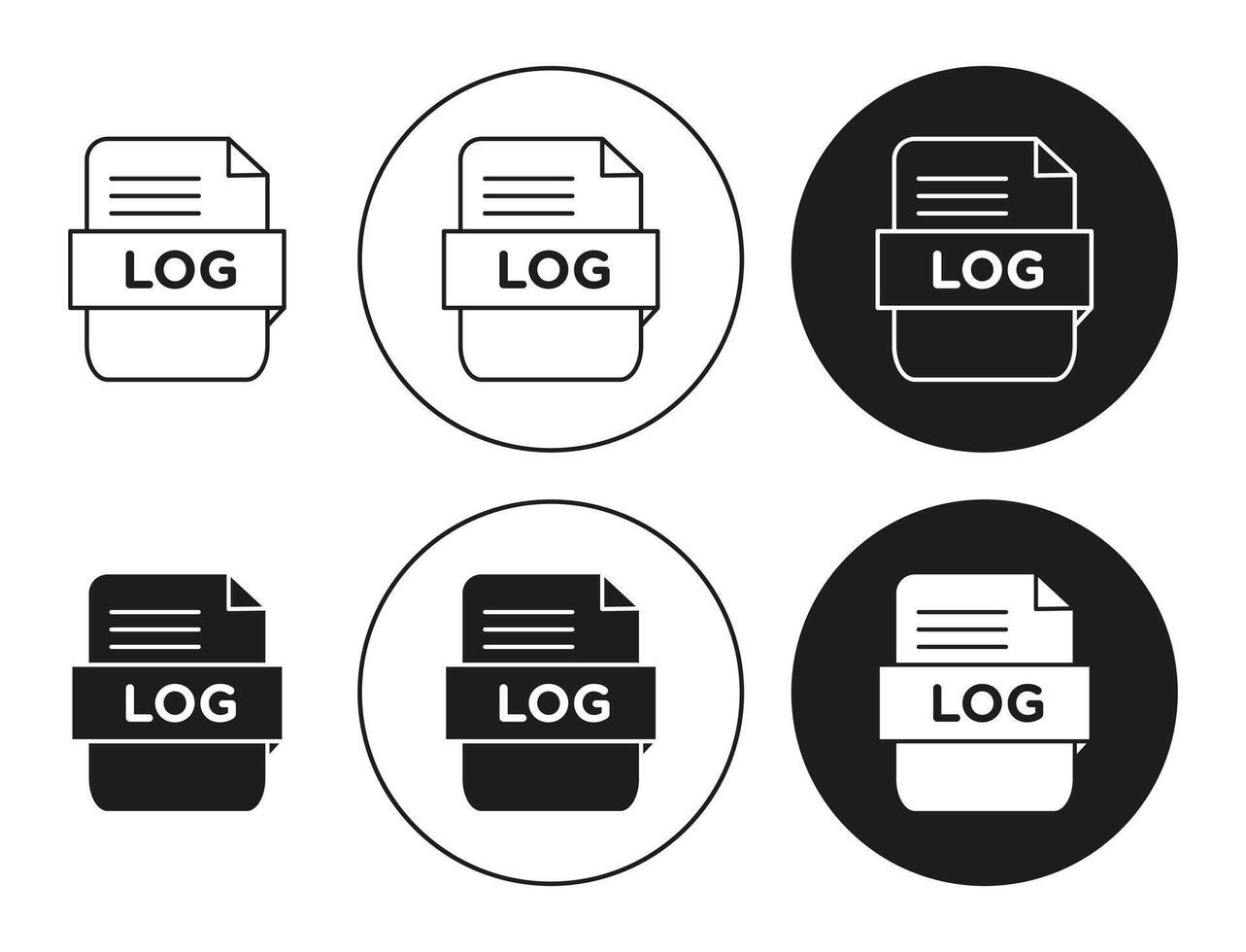log file flat line icon set. log file Thin line illustration vector