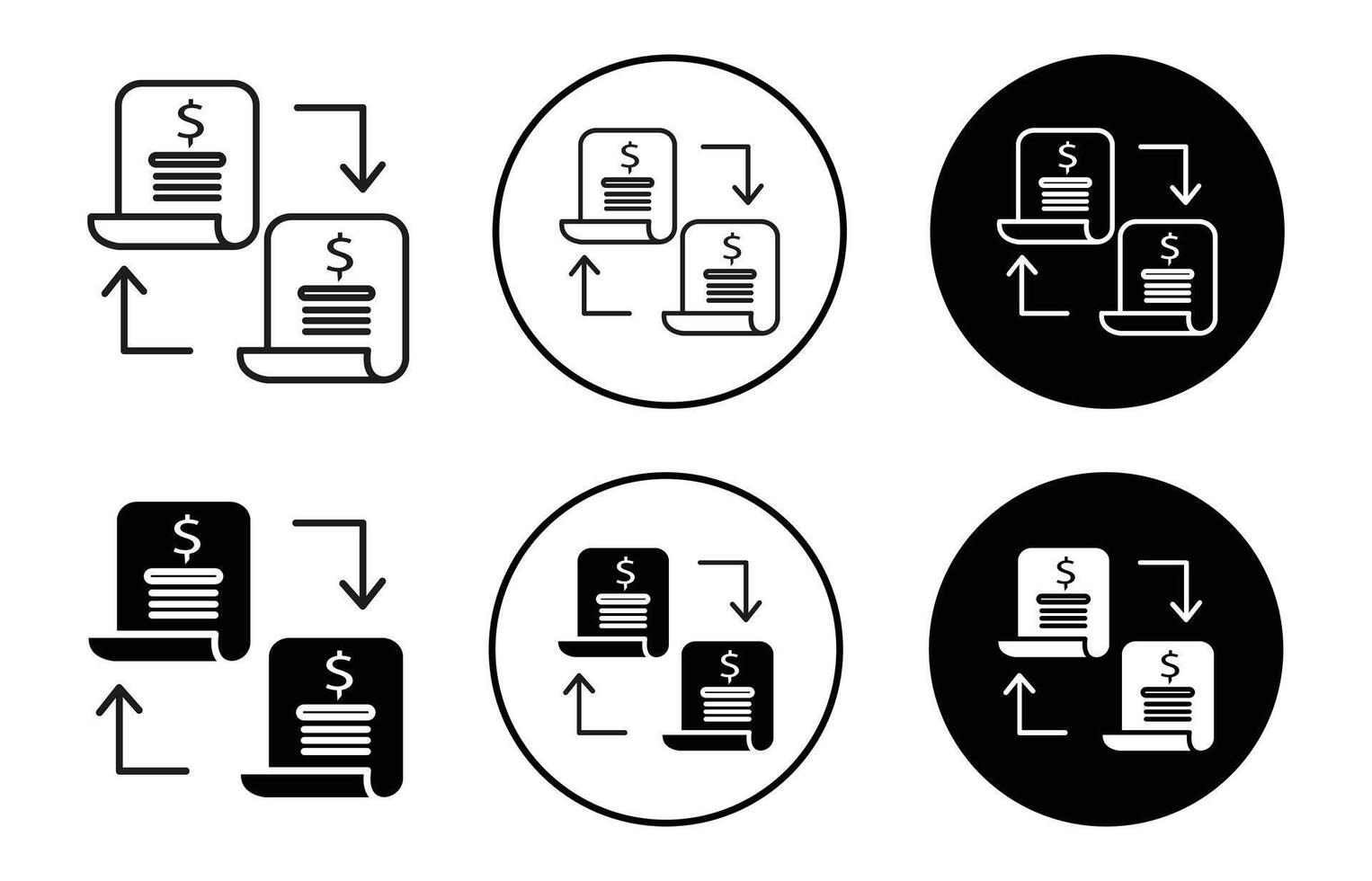 ledger simple icon collection set on white background color vector