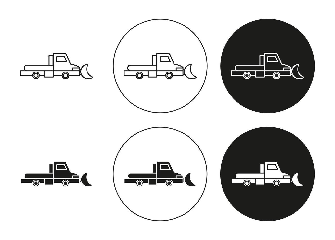 Snowplow Outline Icon drawing set. Snowplow for app web use vector