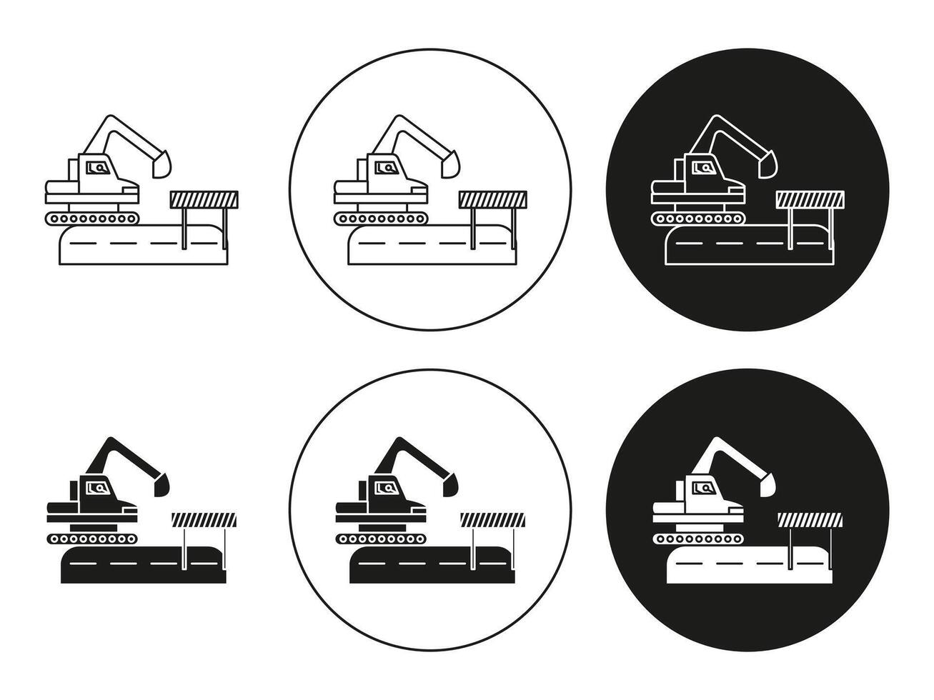 road construction Outline Icon drawing set. road construction for app web use vector