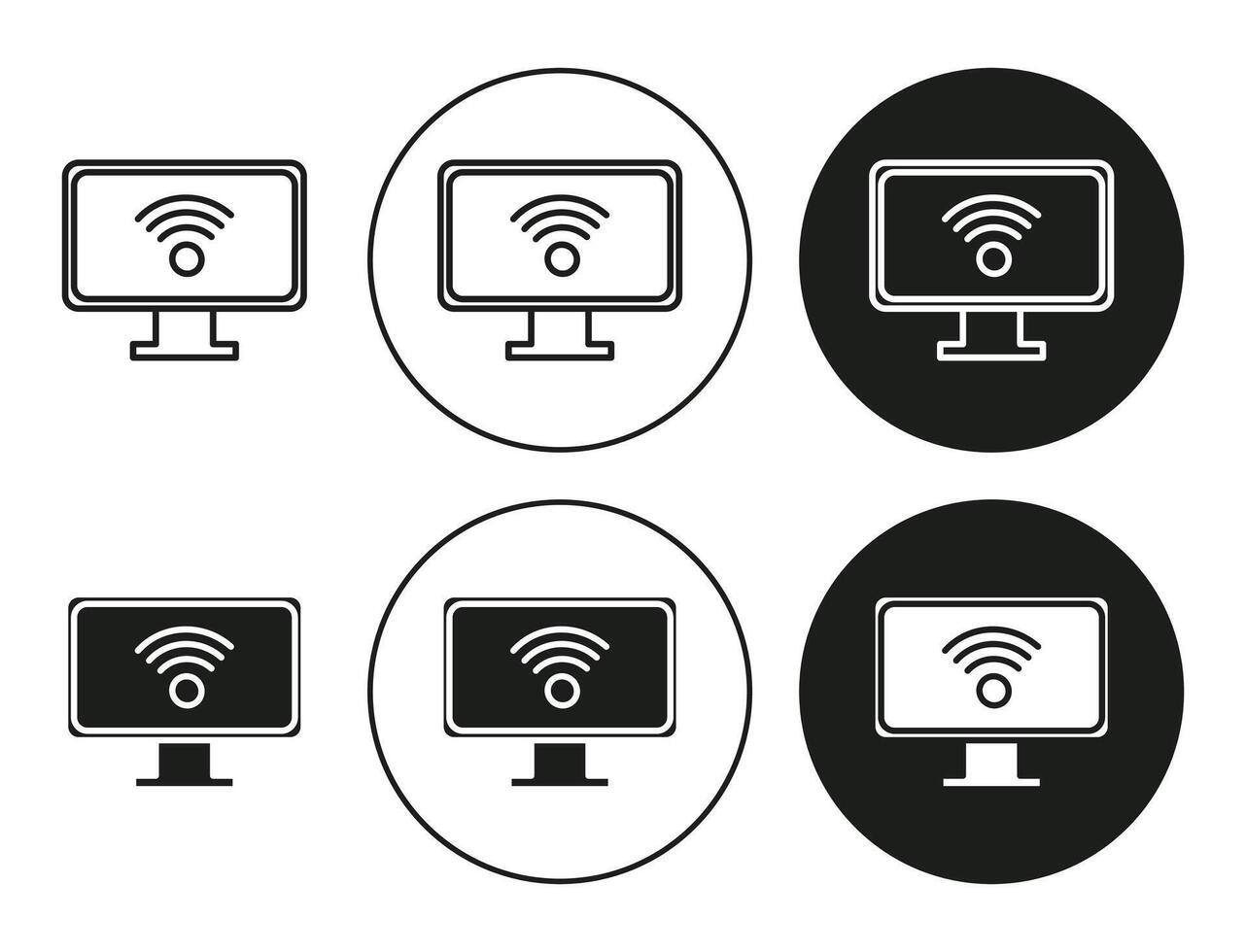 smart Television linear thin line icon graphics. smart Television set use for web ui or app vector