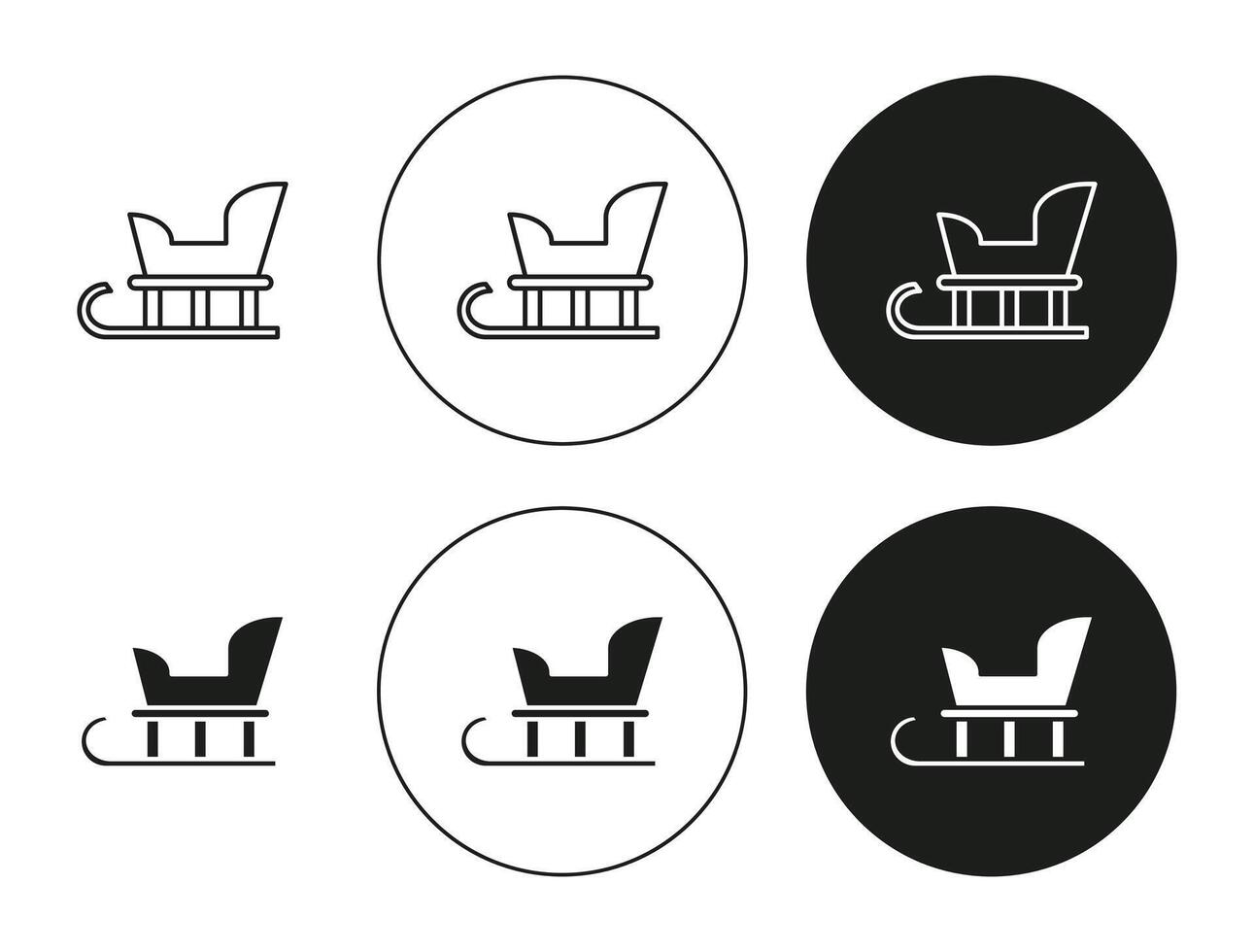 Sled linear art icon set. Sled mark for web vector