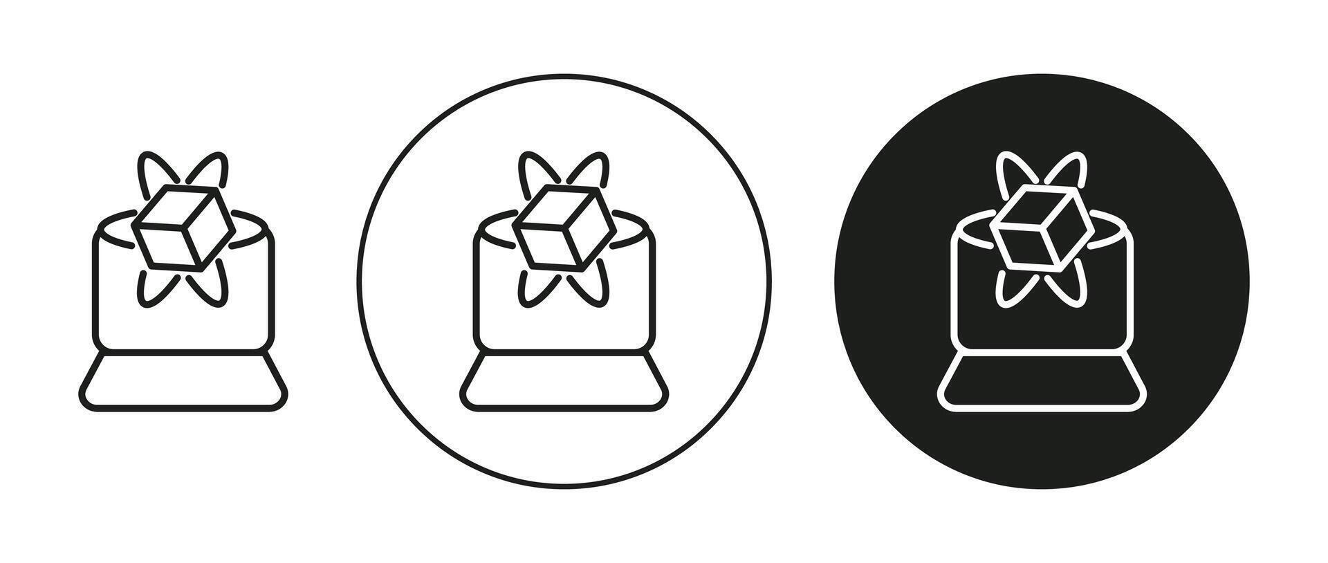 Simulator simple symbol icon. Simulator set in a editable stroke. vector