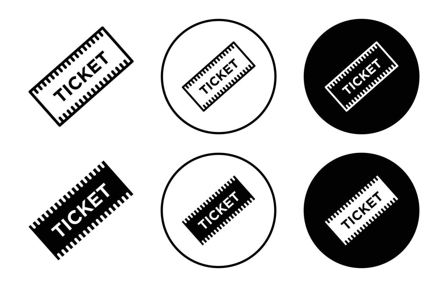 ticket icon set vector