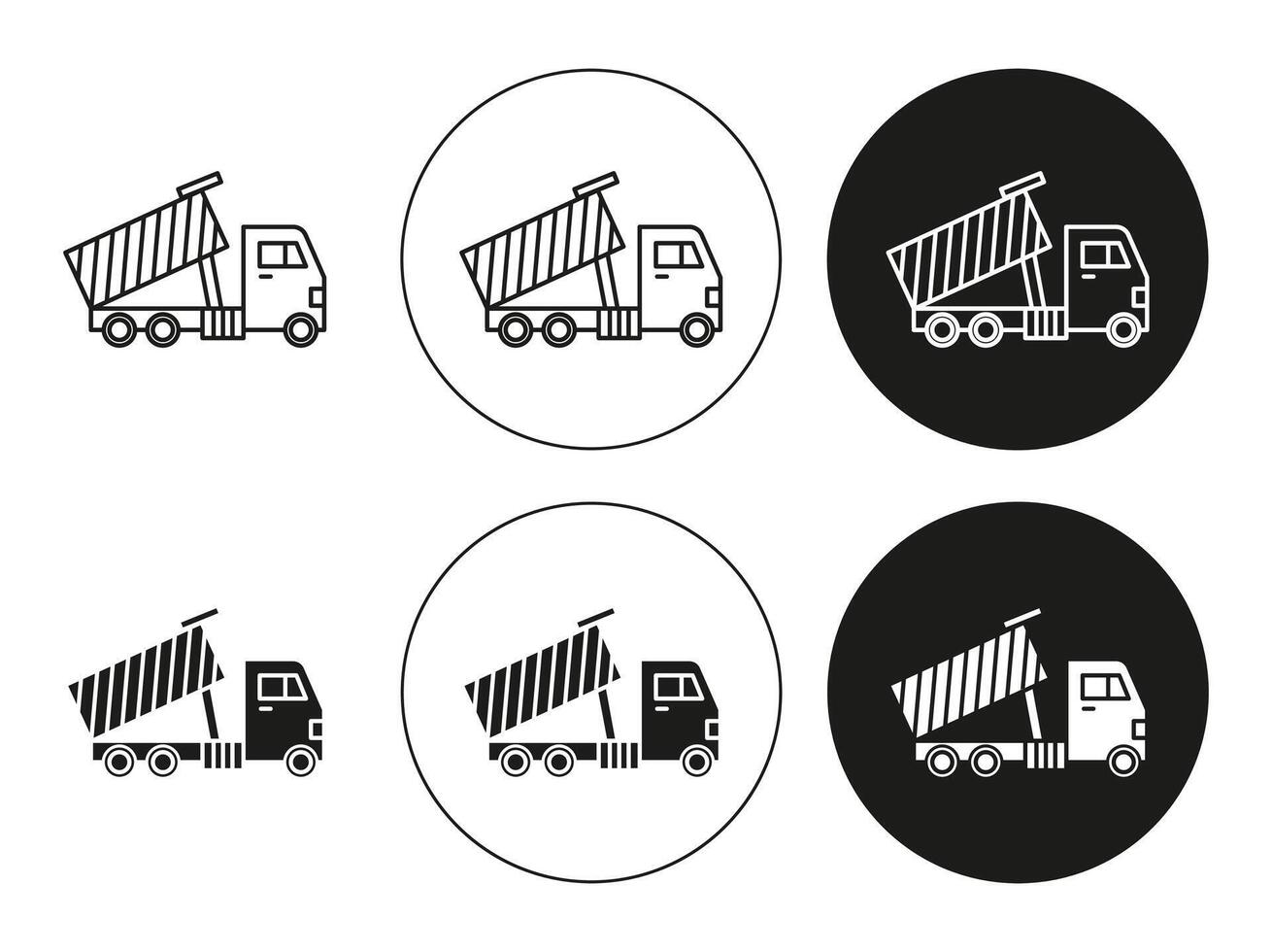 Tipper linear art icon set. Tipper mark for web vector