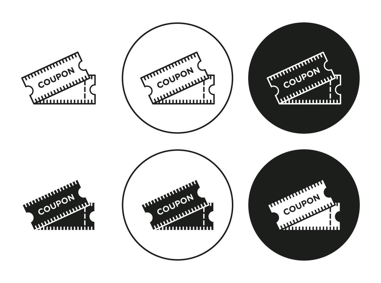 Voucher Outline Icon drawing set. Voucher for app web use vector