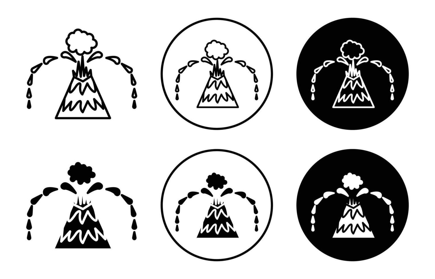 volcanic erruption flat line icon set. volcanic erruption Thin line illustration vector