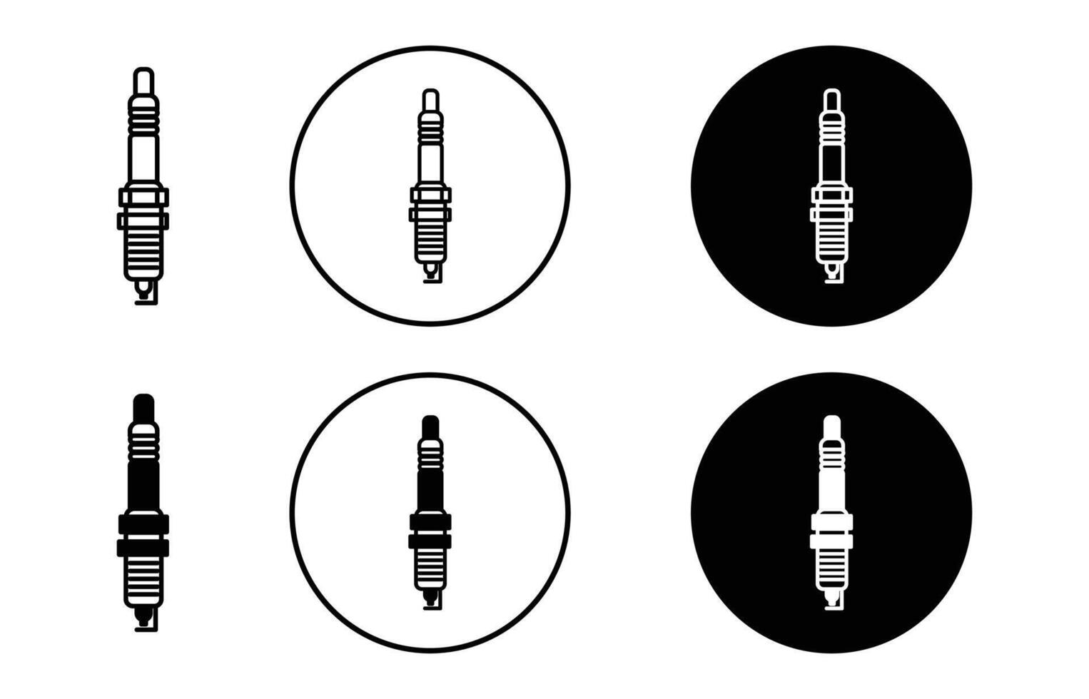 Spark plug flat line icon set. Spark plug Thin line illustration vector