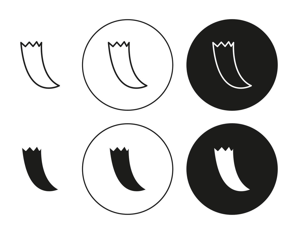 Tusk icon set in thin line outline style. Tusk linear sign vector