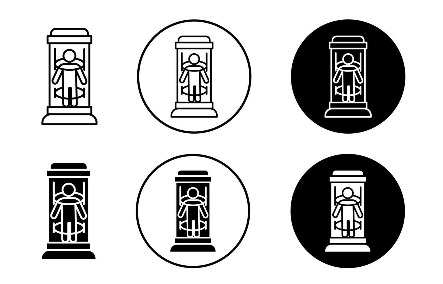 teleport icon sign set in outline style graphics design vector