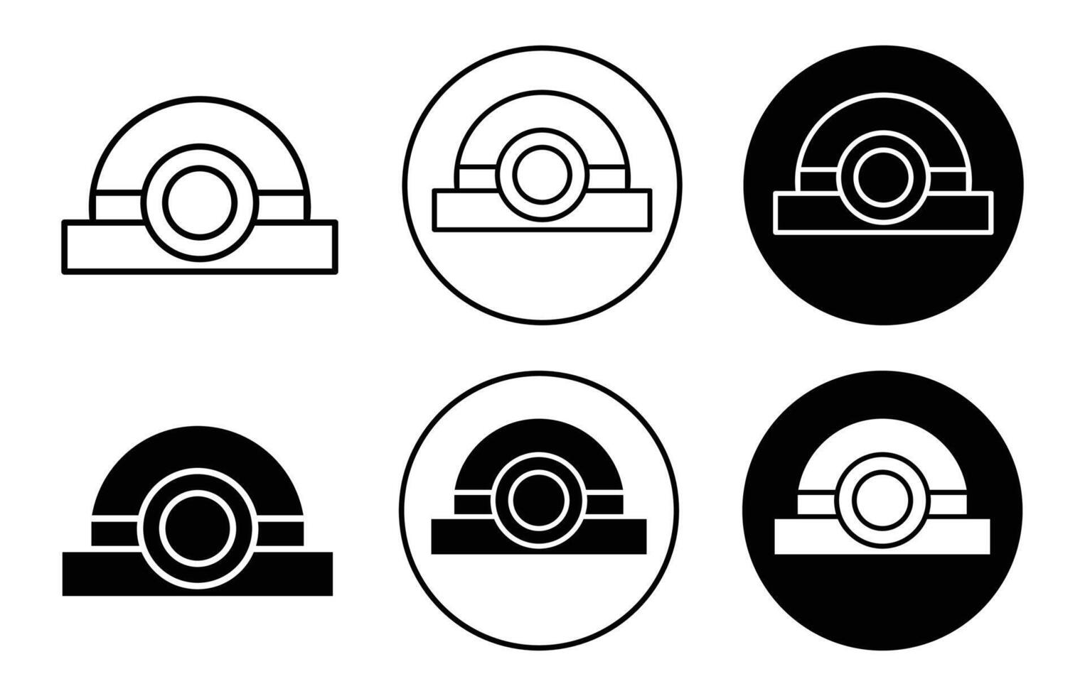 Torch helmet symbol icon sign collection in white and black vector