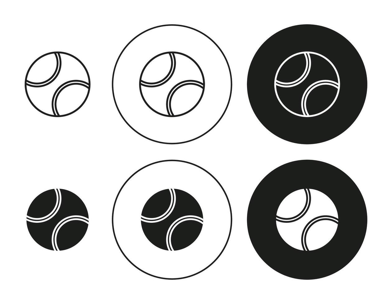 Tennis ball outlined icon contour line . Tennis ball flat and simple set design vector