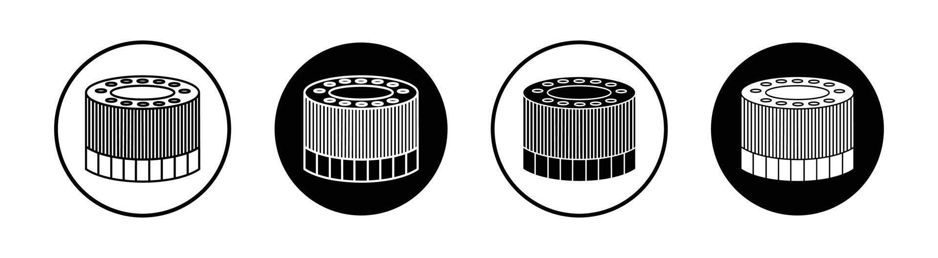 Car oil filter flat line icon set. Car oil filter Thin line illustration vector
