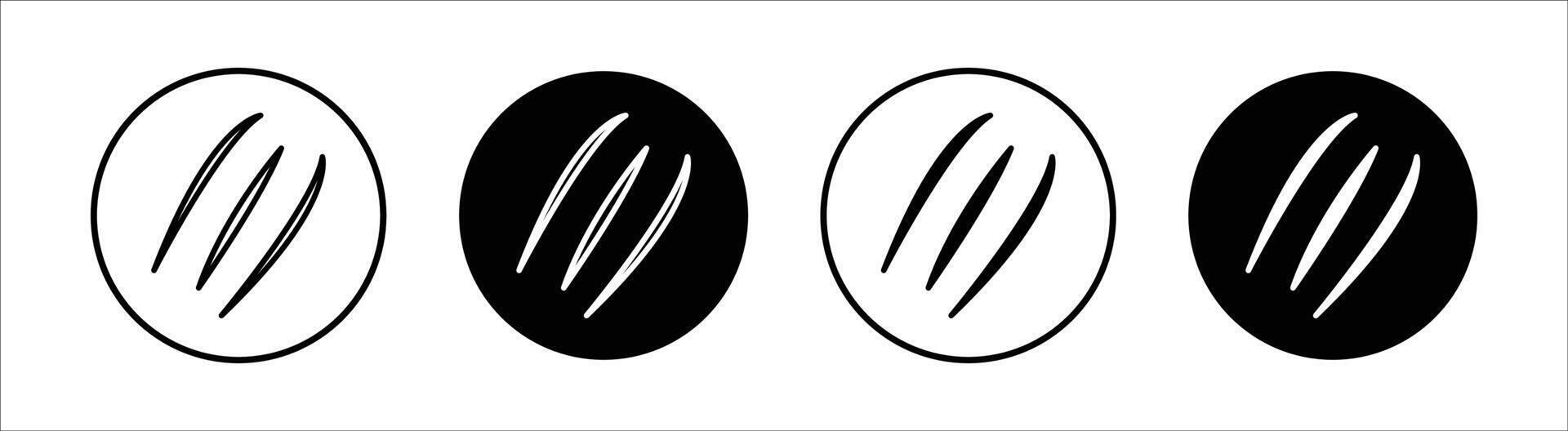 Claws scratches flat line icon set. Claws scratches Thin line illustration vector