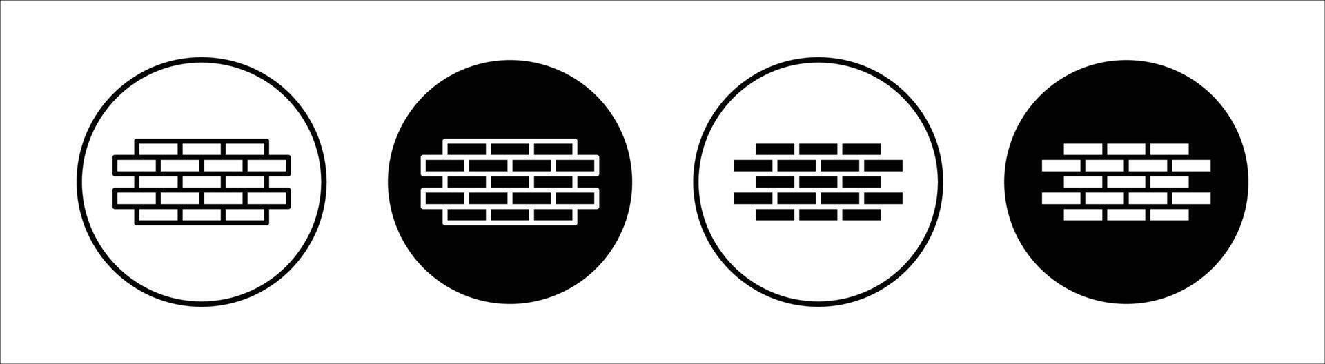 Brick wall flat line icon set. Brick wall Thin line illustration vector