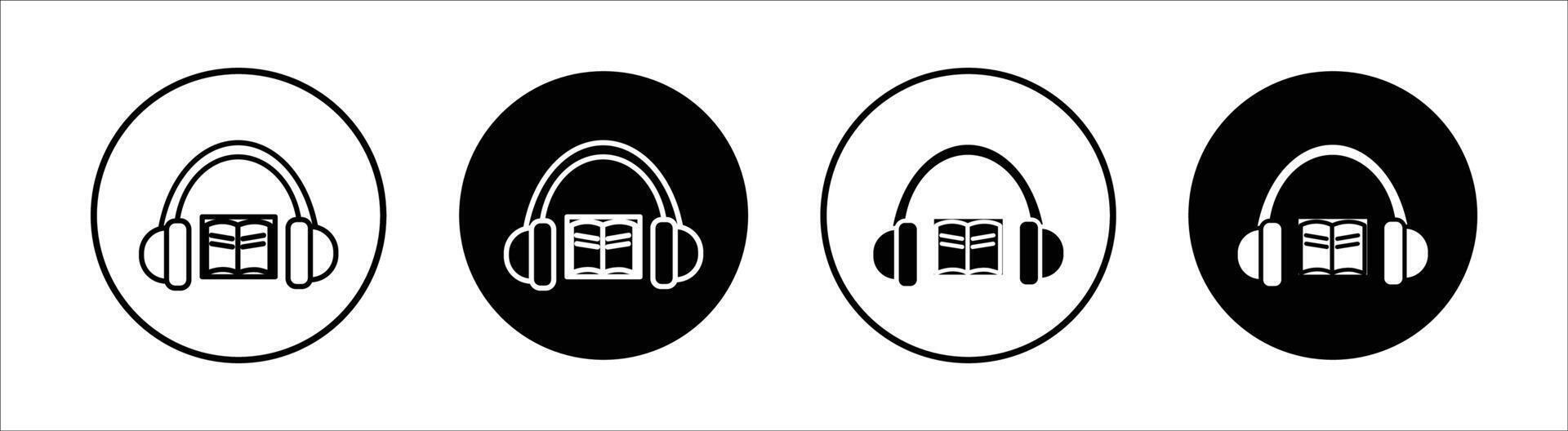 Audiobook flat line icon set. Audiobook Thin line illustration vector