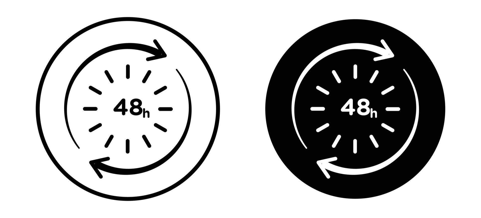 48 Hr mark in filled style vector