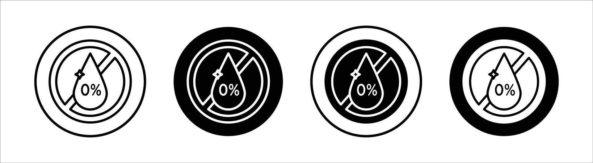 Alcohol free flat line icon set. Alcohol free Thin line illustration vector
