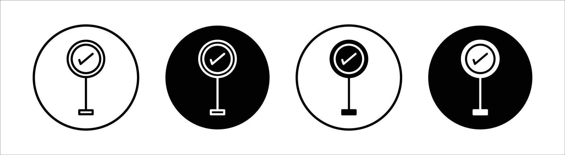 Checkpoint flat line icon set. Checkpoint Thin line illustration vector