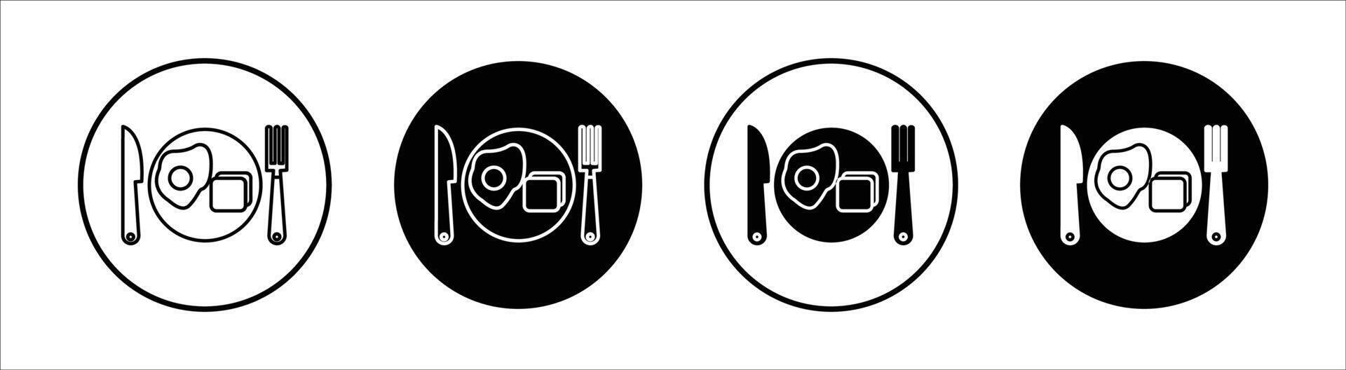 Breakfast flat line icon set. Breakfast Thin line illustration vector