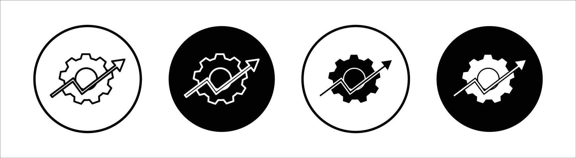 Boosting productivity flat line icon set. Boosting productivity Thin line illustration vector