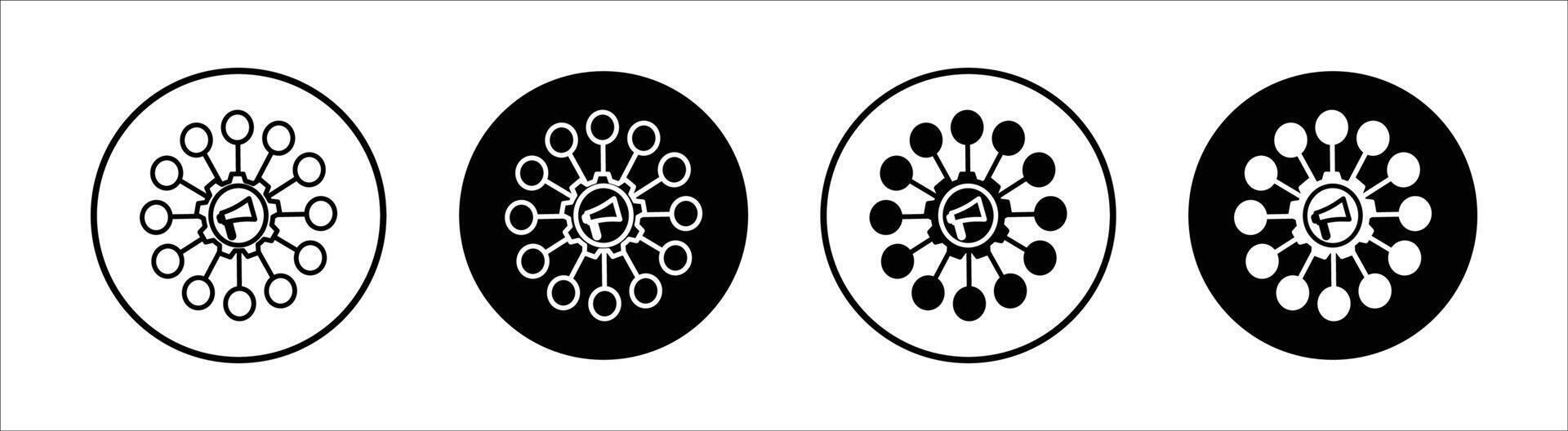 Brand awareness flat line icon set. Brand awareness Thin line illustration vector