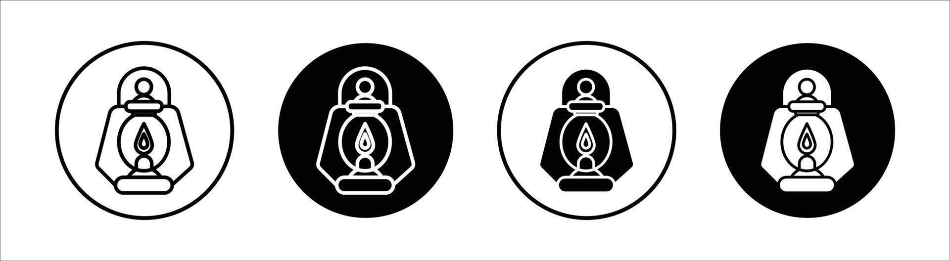 Camping lantern flat line icon set. Camping lantern Thin line illustration vector