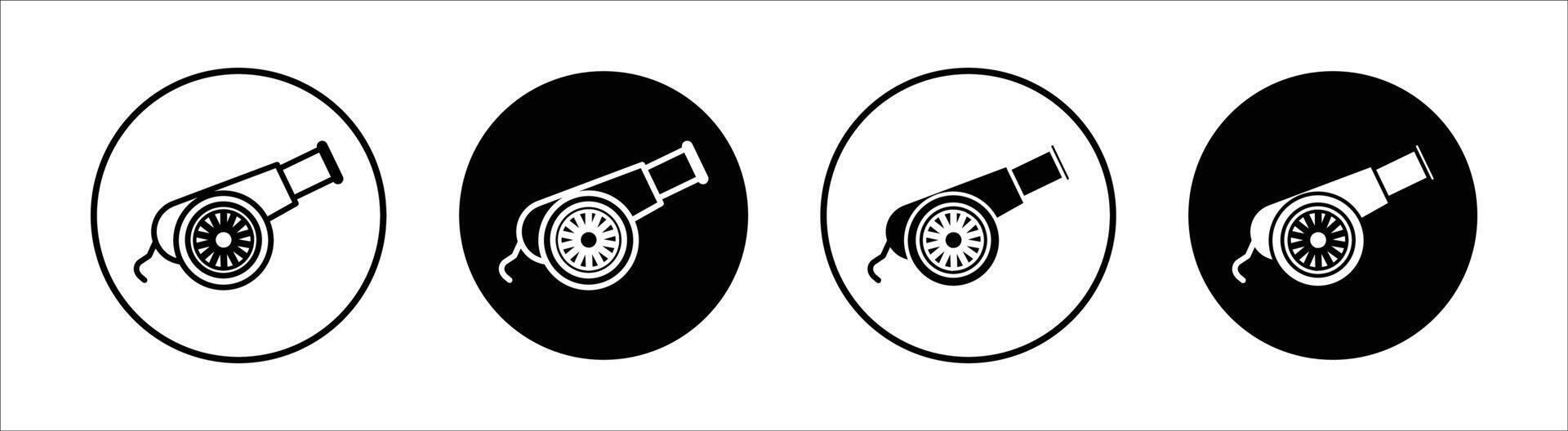 Cannon flat line icon set. Cannon Thin line illustration vector