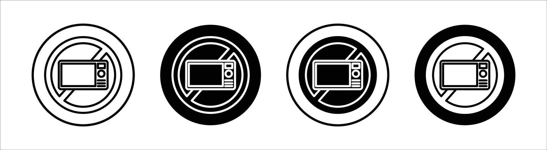 Do not microwave flat line icon set. Do not microwave Thin line illustration vector