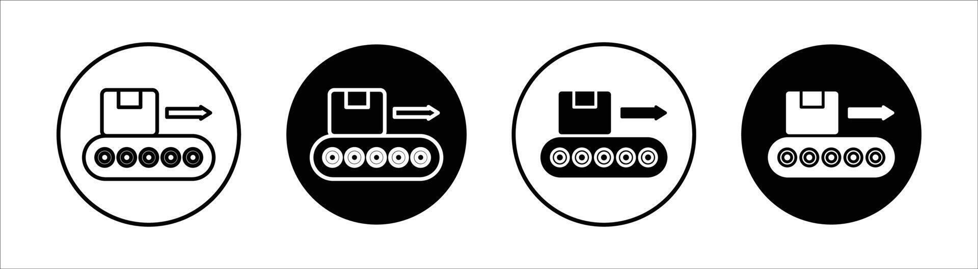 Conveyor flat line icon set. Conveyor Thin line illustration vector