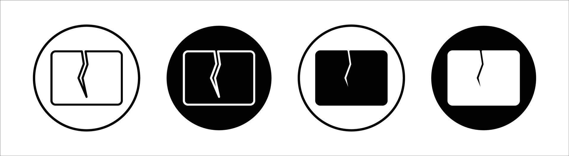 Crack flat line icon set. Crack Thin line illustration vector