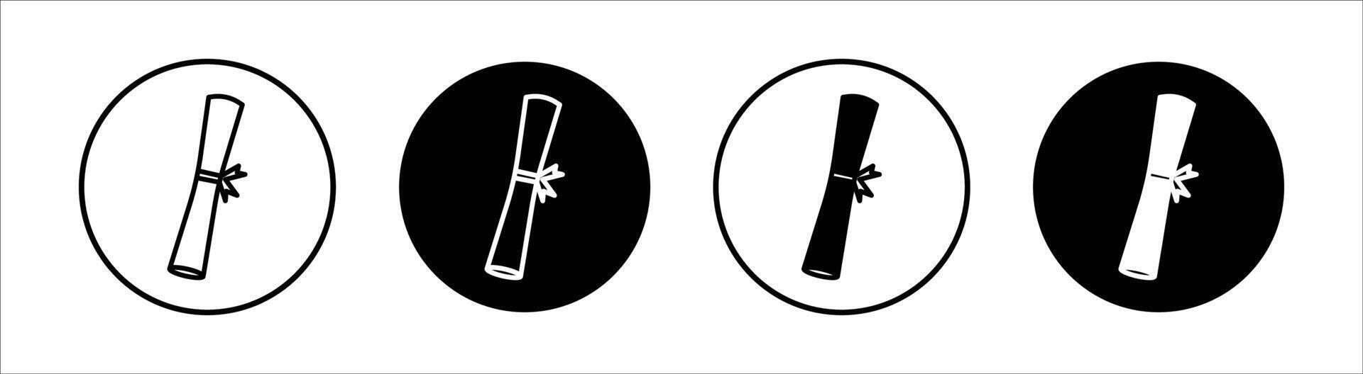 Diploma flat line icon set. Diploma Thin line illustration vector