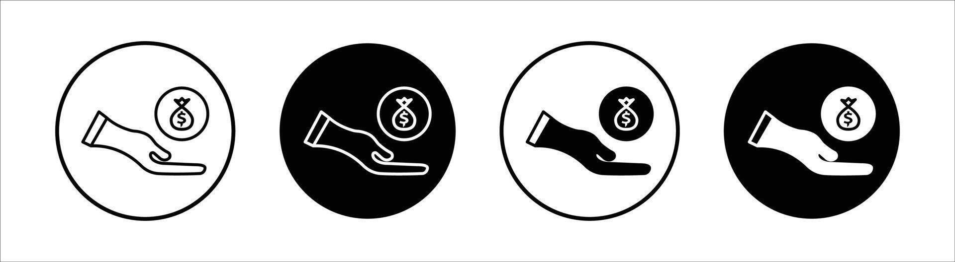 Contribution flat line icon set. Contribution Thin line illustration vector