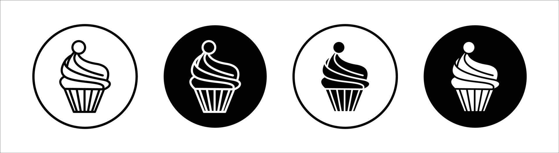 Cupcake icon set vector