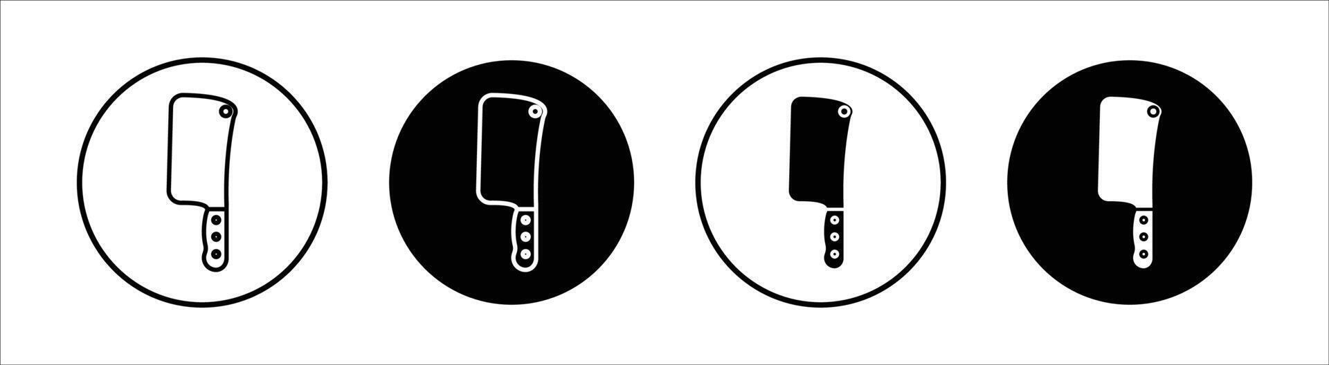 Cleaver for meat flat line icon set. Cleaver for meat Thin line illustration vector
