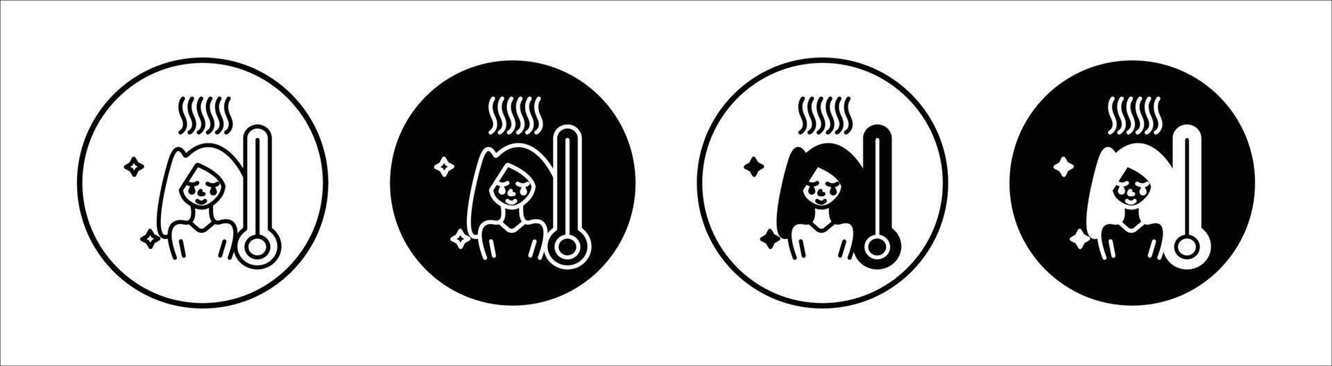 Cold human flat line icon set. Cold human Thin line illustration vector