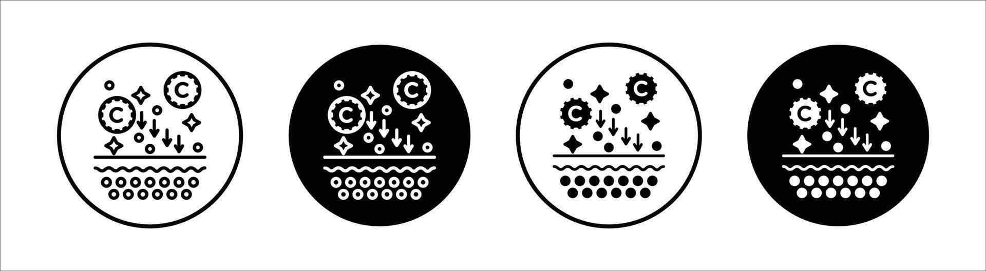 Collagen flat line icon set. Collagen Thin line illustration vector