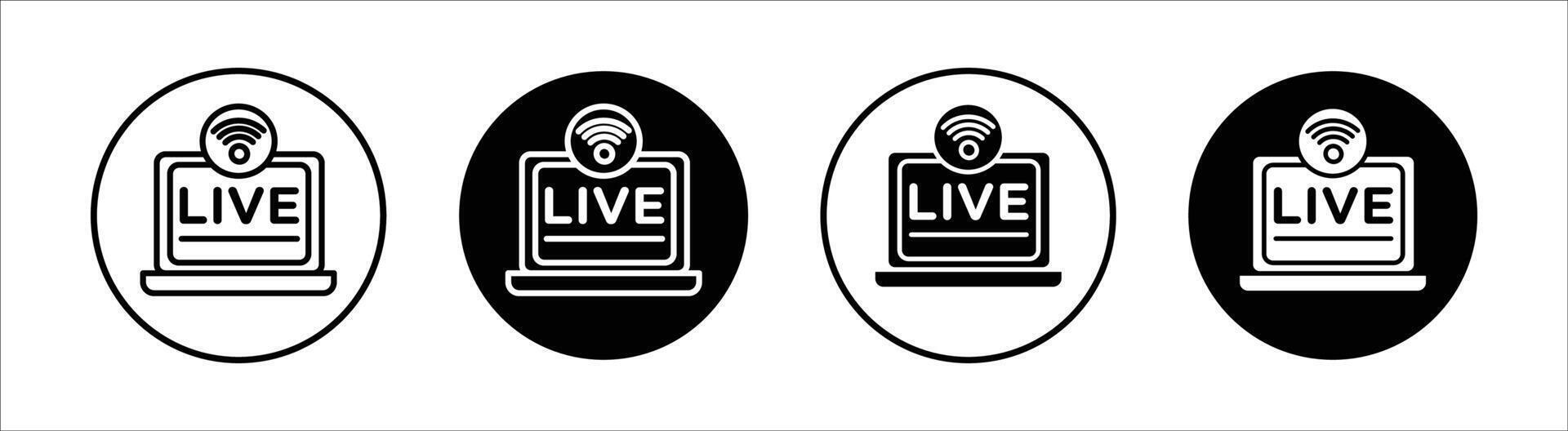 Go live flat line icon set. Go live Thin line illustration vector