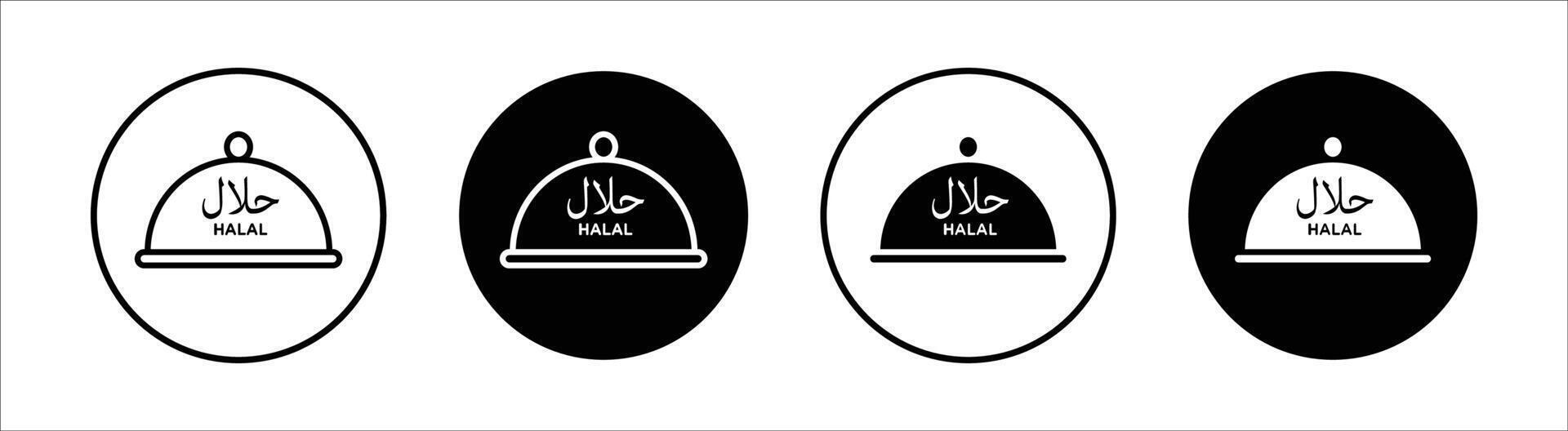 Halal food flat line icon set. Halal food Thin line illustration vector